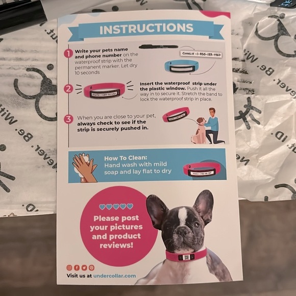 NIB GPS Pet Undercollar Stretch QR Code ID Collar & Name Tag W/ GPS Track Alerts - Picture 9 of 12